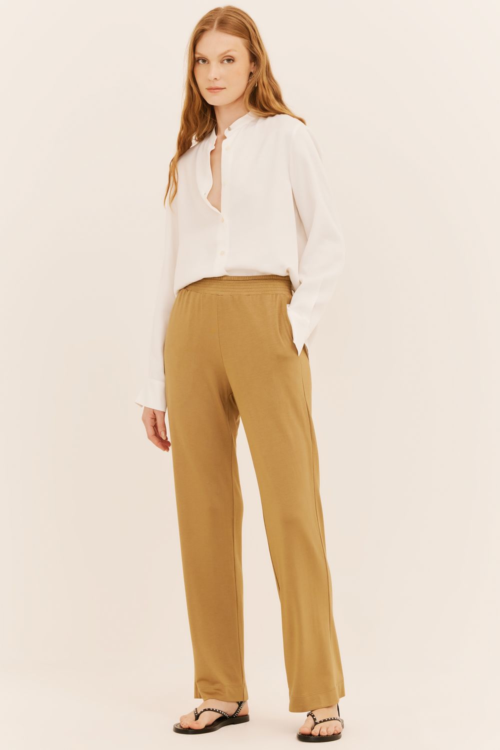 CALÇA MALHA SOPHISTIQUE - CAQUI P - CAQUI