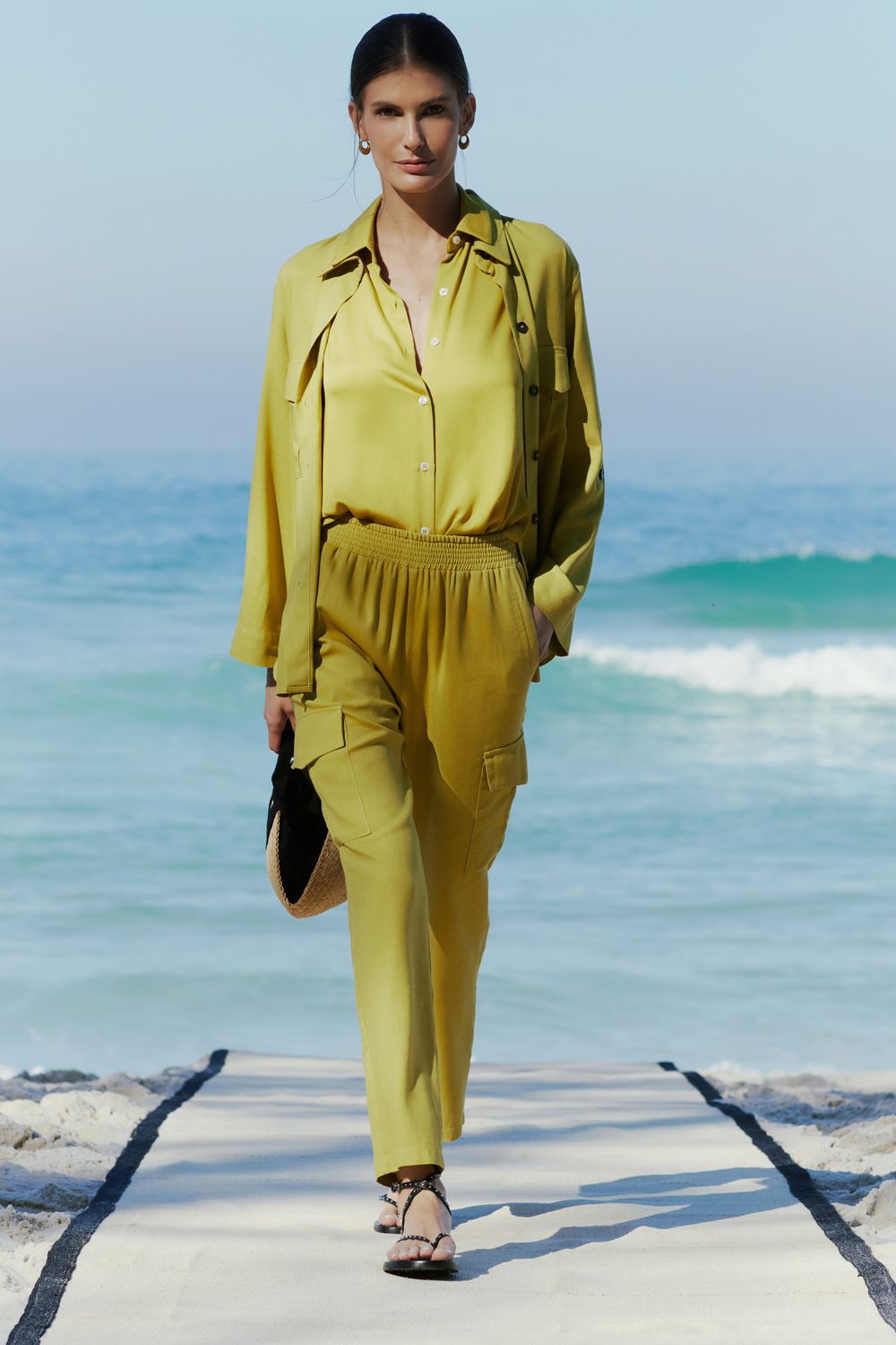 CALÇA COM LINHO SAFARI - VERDE P - VERDE