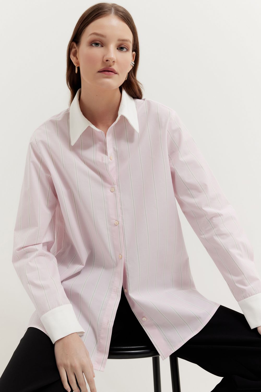 CAMISA TRICOLINE LISTRA GOLA E PUNHO - ROSA P - ROSA CAMISA TRICOLINE LISTRA GOLA E PUNHO - ROSA P - ROSA