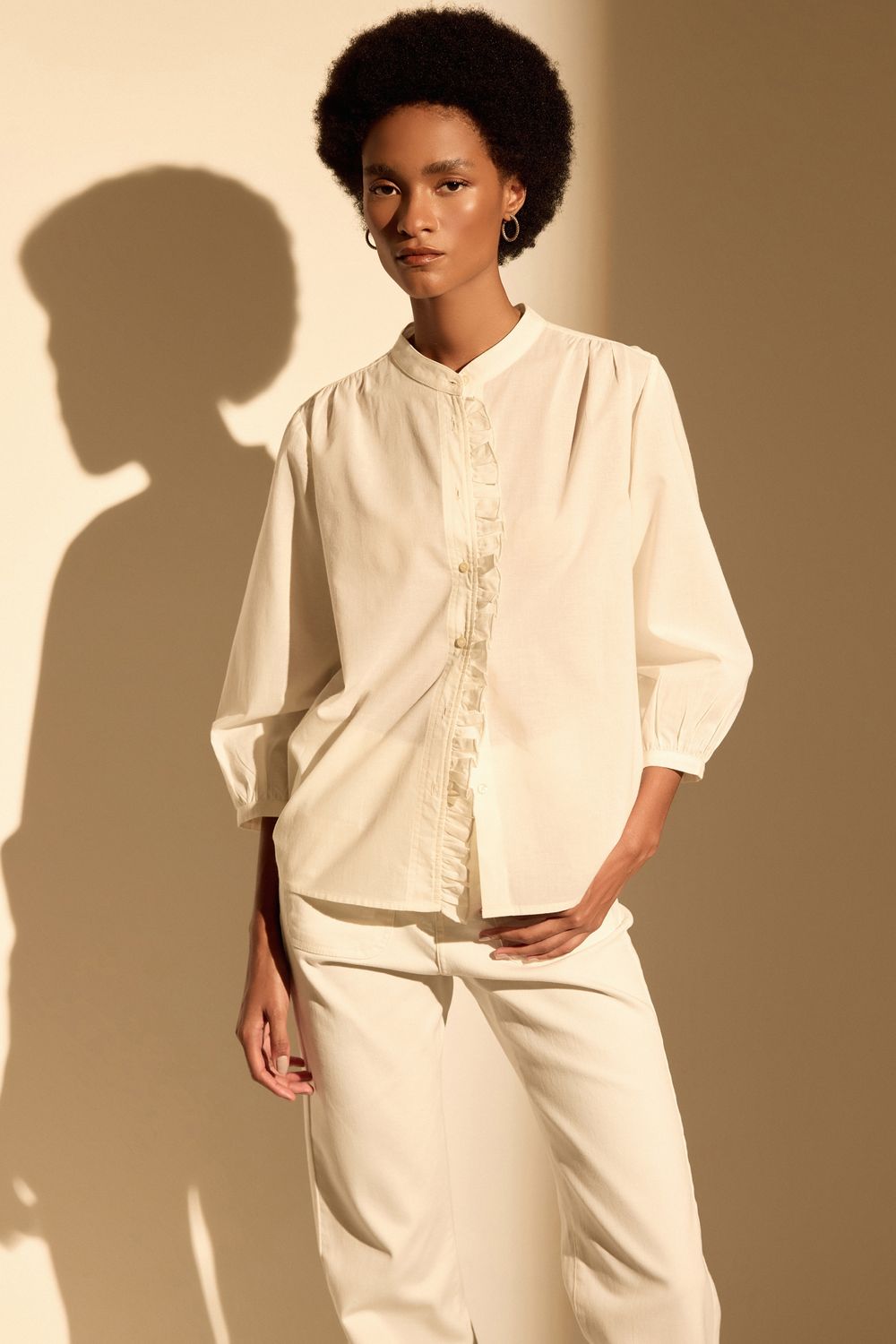 BLUSA FRU FRU PATE ALGODÃO - OFF WHITE G - OFF WHITE