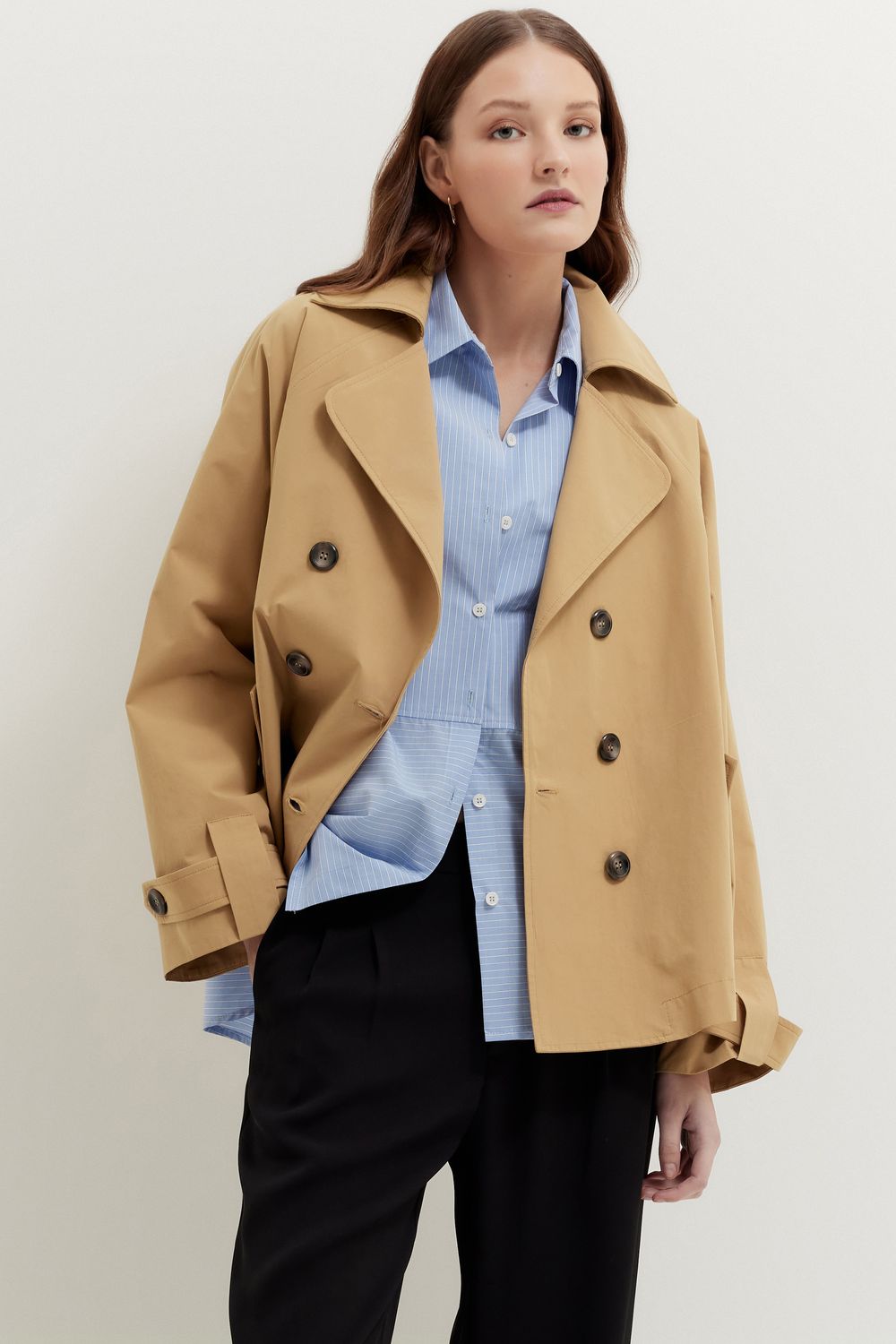 TRENCH COAT CURTO - BEGE P - BEGE