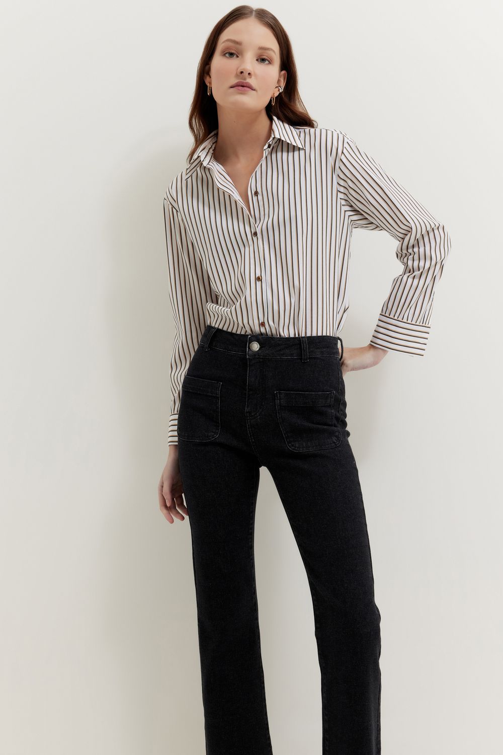 CALÇA BLACK JEANS BOOT CUT - PRETO GG - PRETO CALÇA BLACK JEANS BOOT CUT - PRETO GG - PRETO