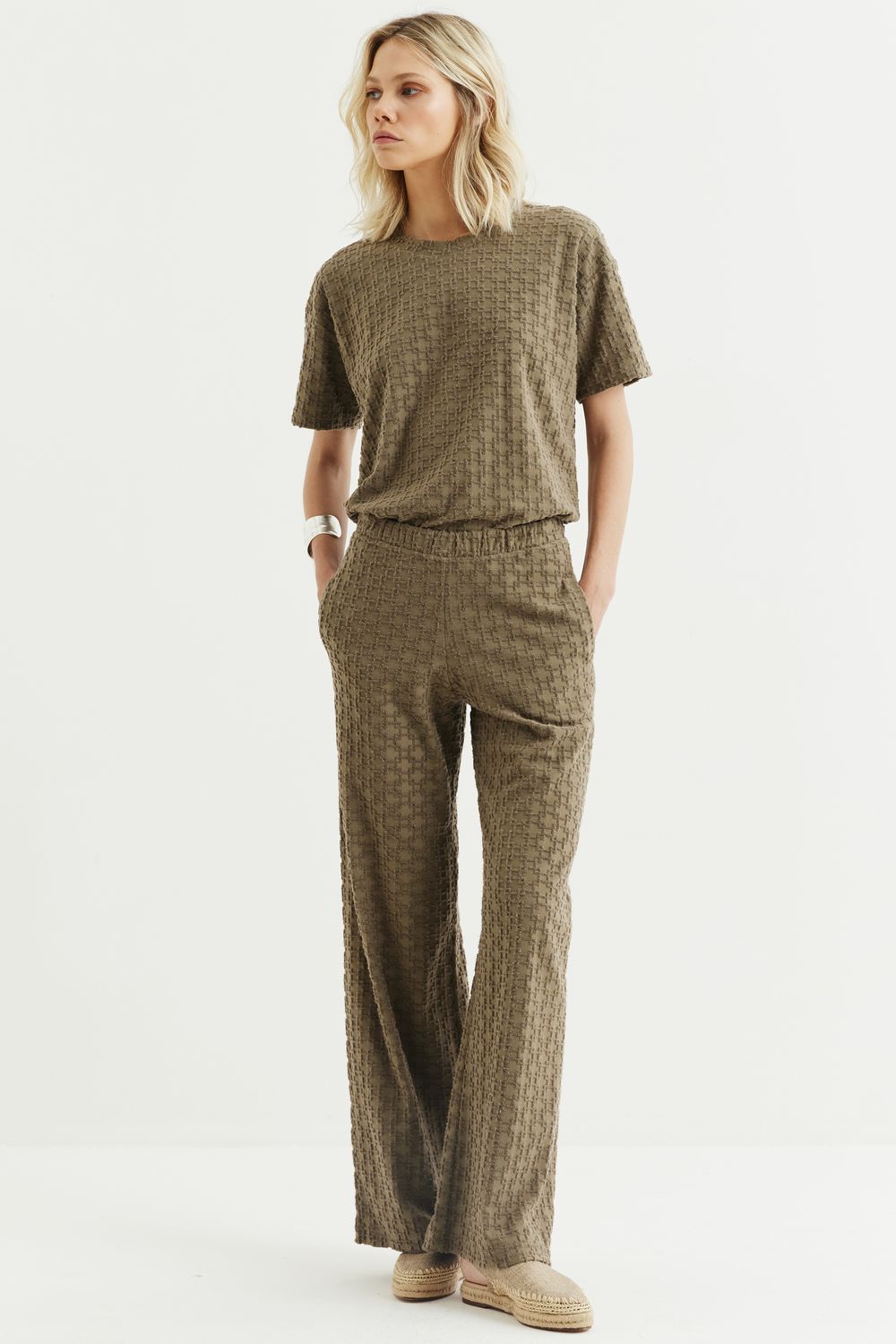 CALÇA MALHA JACKARD GEOMETRICO - VERDE P - VERDE CALÇA MALHA JACKARD GEOMETRICO - VERDE P - VERDE