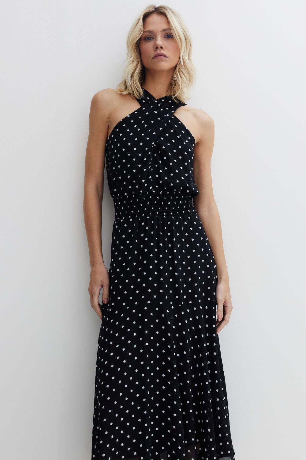 VESTIDO ESTAMPA POIS FLUIDO - PRETO G - PRETO