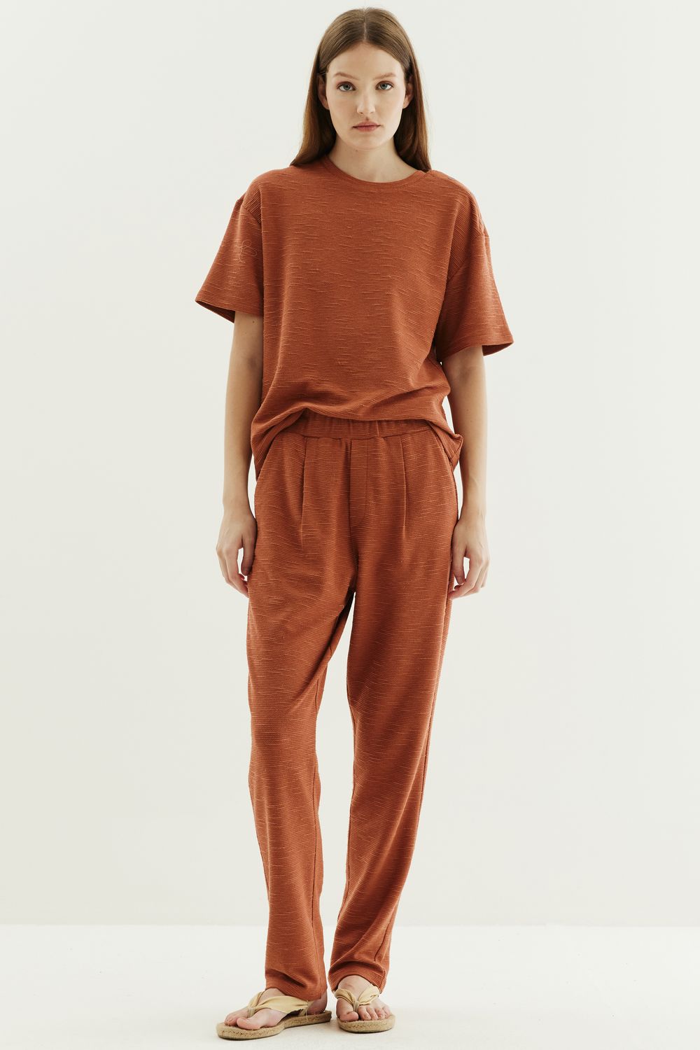 CALÇA MALHA FLOW ARREBITE - OCRE P - OCRE