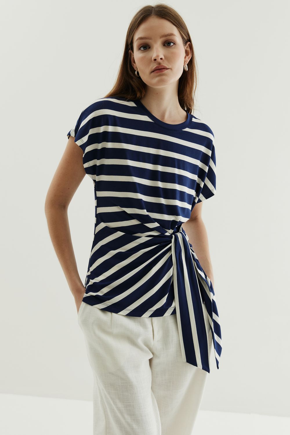 BLUSA MALHA LISTRA NAVY NÓ - AZUL MARINHO G - AZUL MARINHO