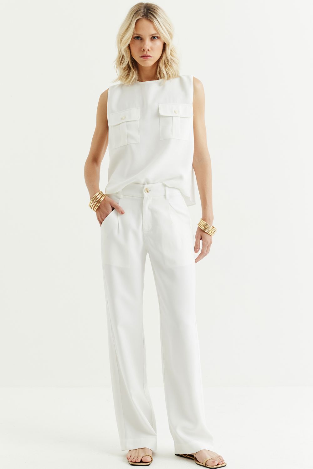 PANTALONA PESPONTO LATERAL SENSORIALE - OFF WHITE P - OFF WHITE PANTALONA PESPONTO LATERAL SENSORIALE - OFF WHITE P - OFF WHITE