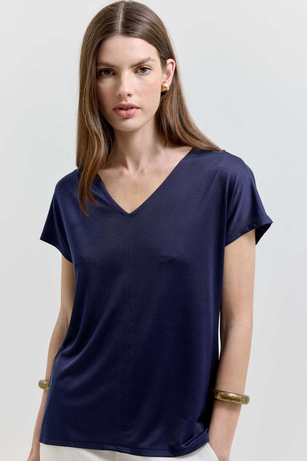 BLUSA MALHA MANGA JAP SOPHISTIQUE - AZUL MARINHO G - AZUL MARINHO