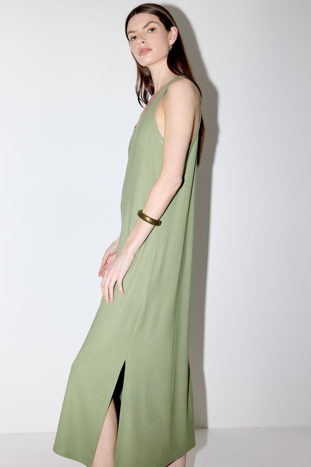 VESTIDO REGATÃO DE MALHA - VERDE M - VERDE