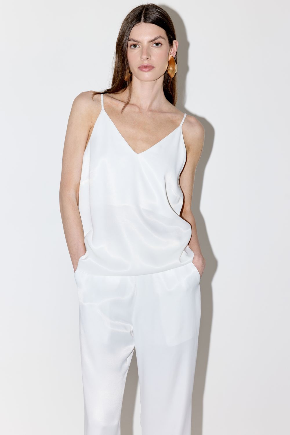 TOP V CETIM DE VISCOSE - OFF WHITE PP - OFF WHITE