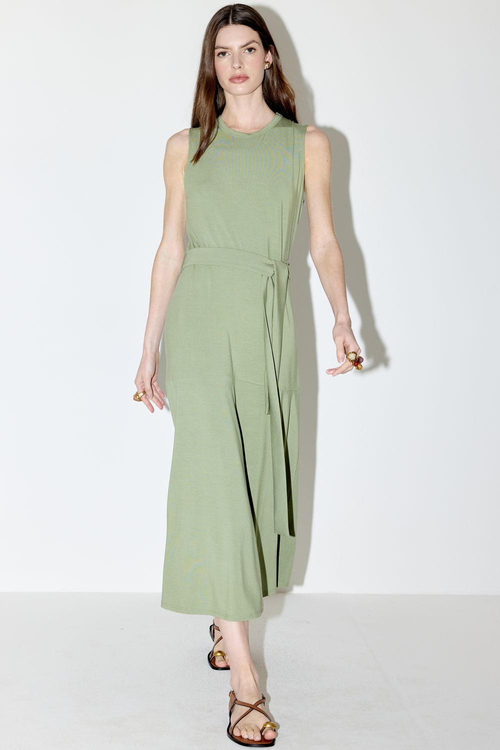 VESTIDO MALHA STRONG COM FAIXA - VERDE G - VERDE