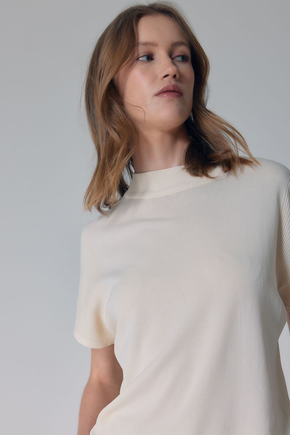 BLUSA TRICOT JAP MANGA CANELADA - CREME M - CREME