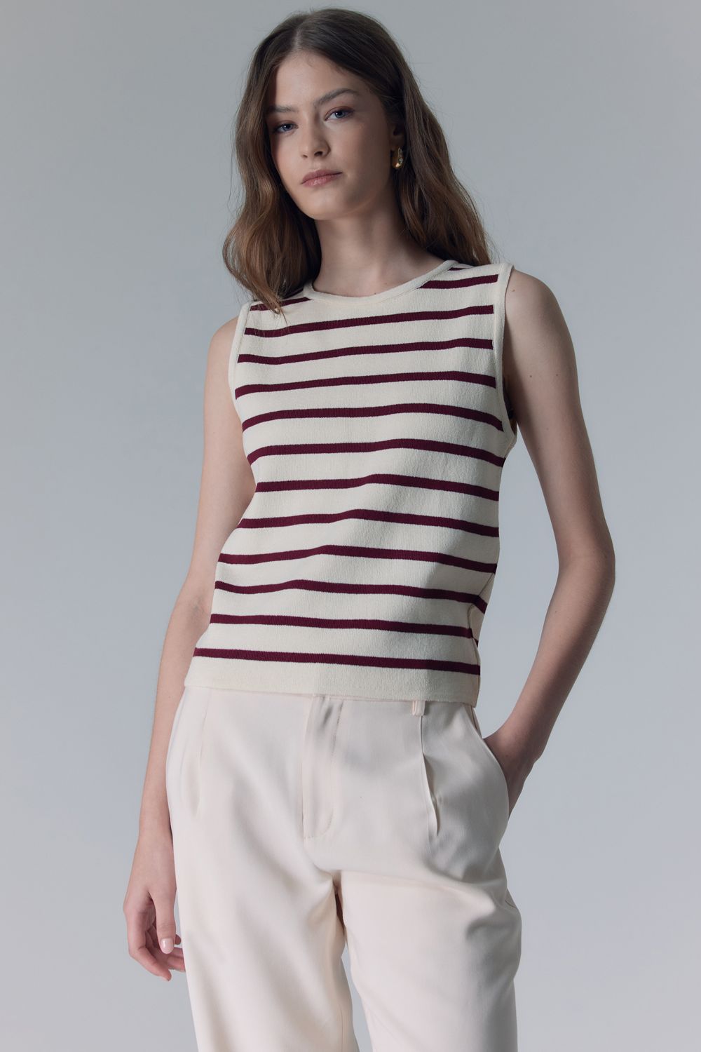 REGATA TRICOT LISTRADA -SD - VINHO M - VINHO REGATA TRICOT LISTRADA -SD - VINHO M - VINHO