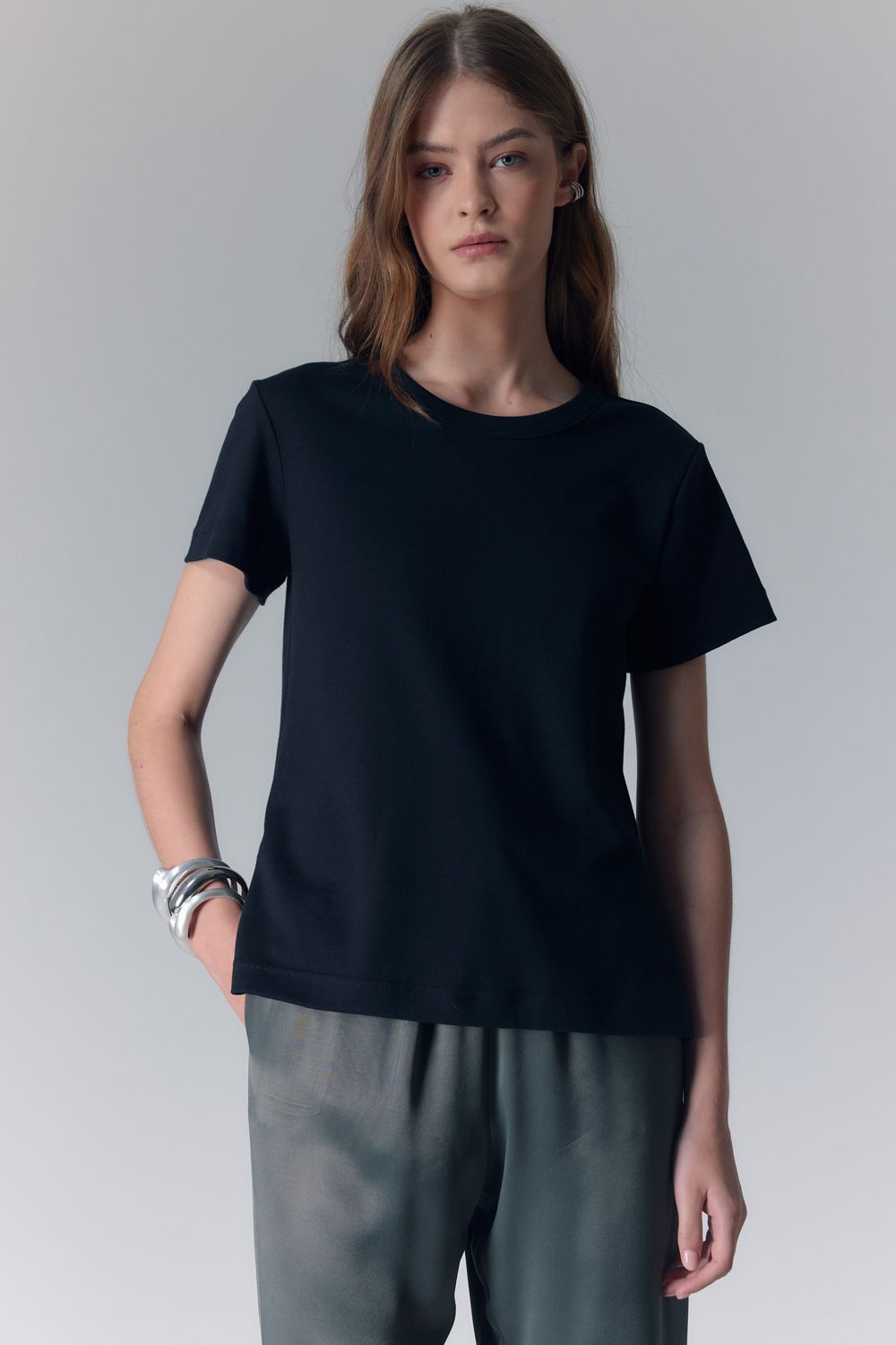 BLUSA MALHA SUEDINE CLASSIC - PRETO PP - PRETO BLUSA MALHA SUEDINE CLASSIC - PRETO PP - PRETO