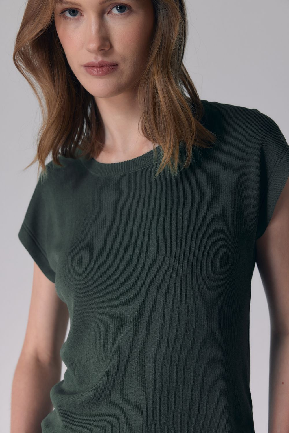 BLUSA TRICOT MANGA CURTA -SD - VERDE M - VERDE