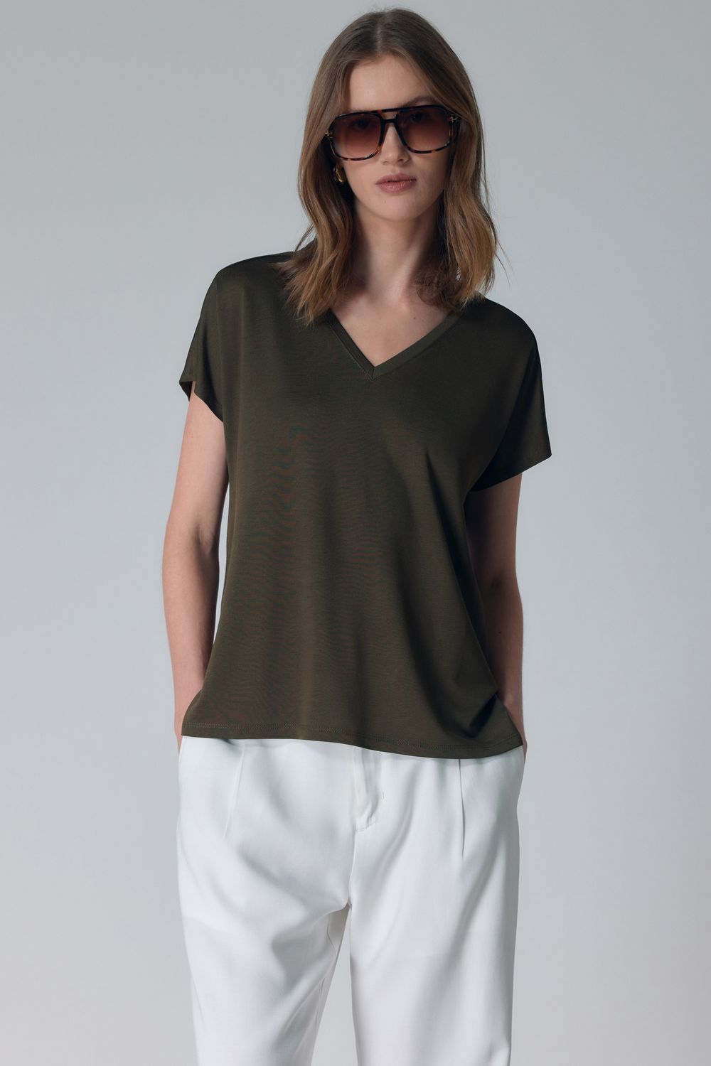 BLUSA MALHA V SOPHISTIQUE - VERDE P - VERDE BLUSA MALHA V SOPHISTIQUE - VERDE P - VERDE