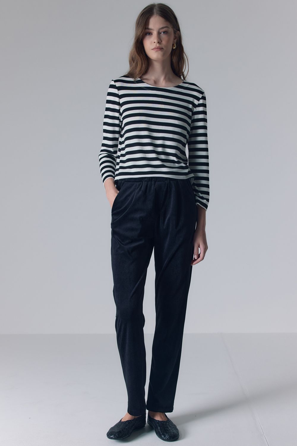 CALÇA MALHA VELUDO - PRETO P - PRETO