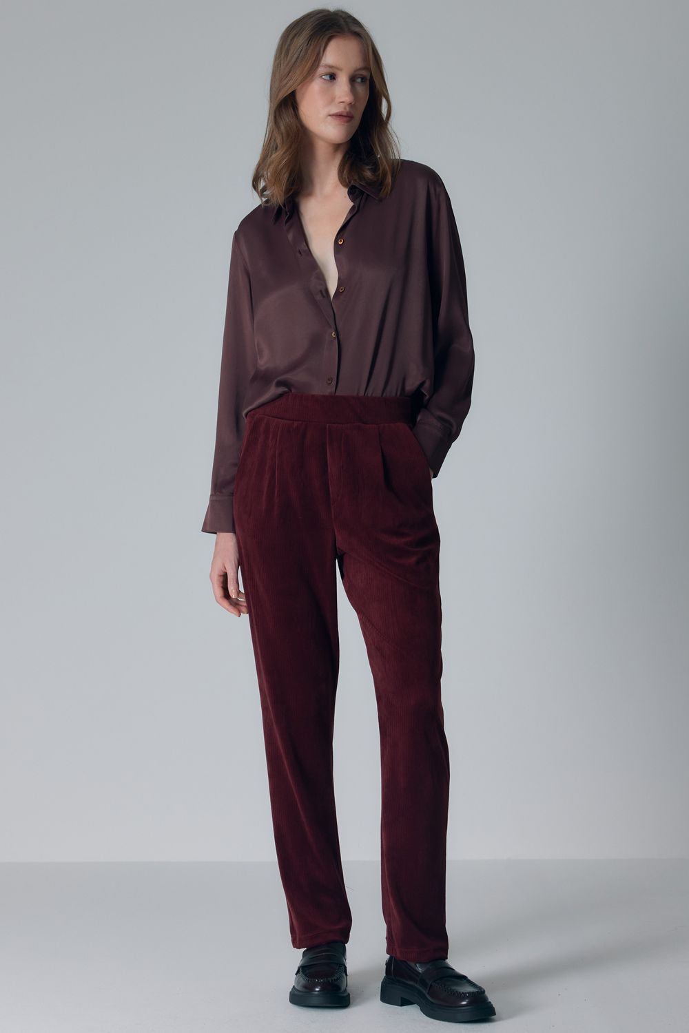 CALÇA MALHA VELUDO - VINHO G - VINHO