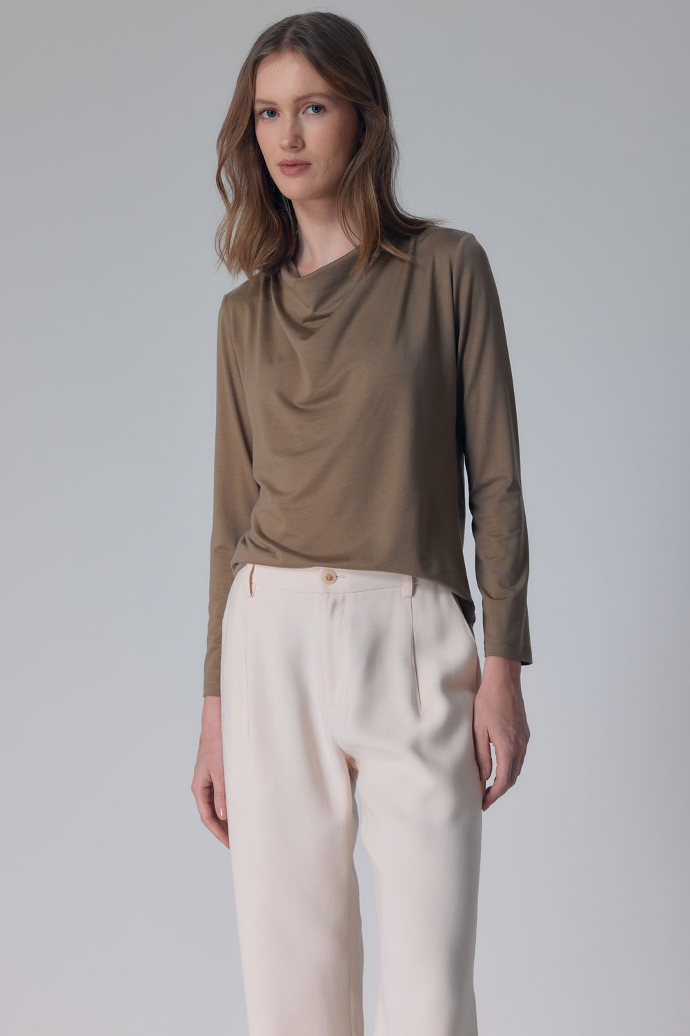 BLUSA MALHA LIOCEL DRAPE - VERDE PP - VERDE BLUSA MALHA LIOCEL DRAPE - VERDE PP - VERDE