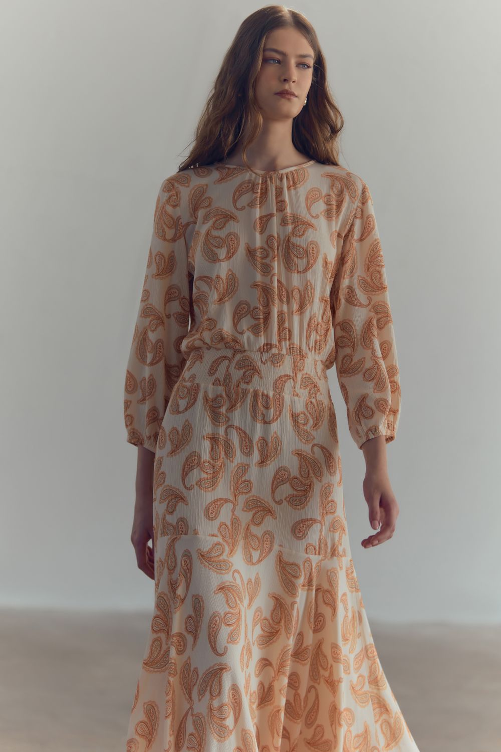 VESTIDO ESTAMPA PASLEY THANI - CREME G - CREME VESTIDO ESTAMPA PASLEY THANI - CREME G - CREME