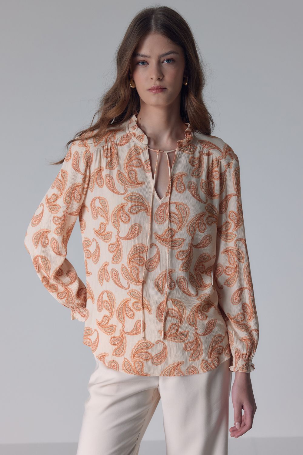BLUSA ESTAMPA PASLEY THANI - CREME P - CREME