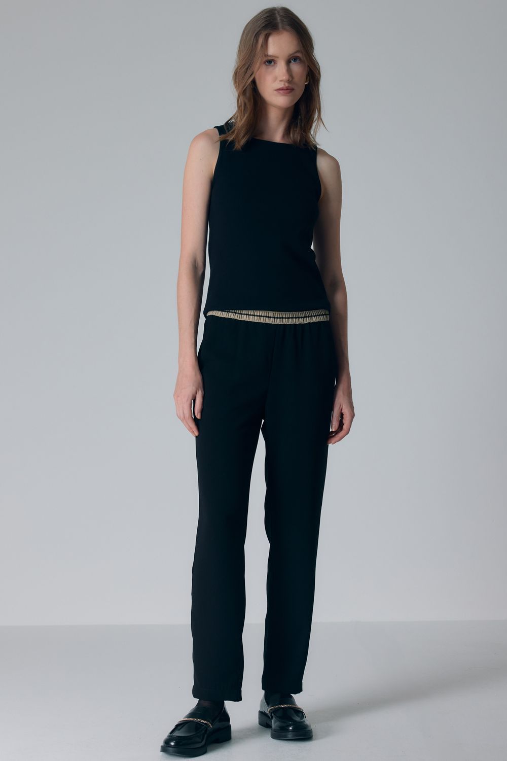 CALÇA RIVAGE ELASTICO COM LUREX - PRETO P - PRETO CALÇA RIVAGE ELASTICO COM LUREX - PRETO P - PRETO