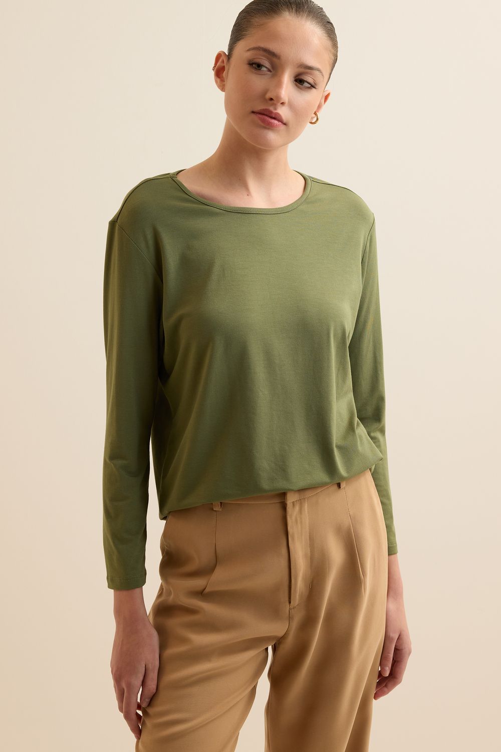 BLUSA MALHA VIS UP BASIC 7/8 - VERDE MILITAR G - VERDE MILITAR