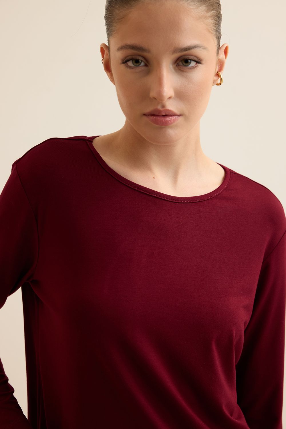 BLUSA MALHA VIS UP BASIC 7/8 - VINHO P - VINHO