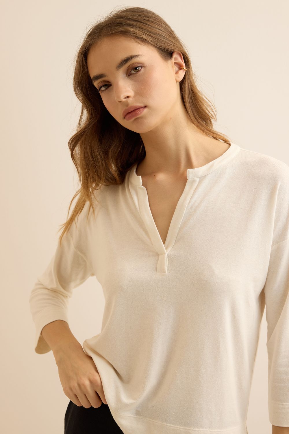 Blusa Malha Naturalinho Pate - OFF WHITE G - OFF WHITE