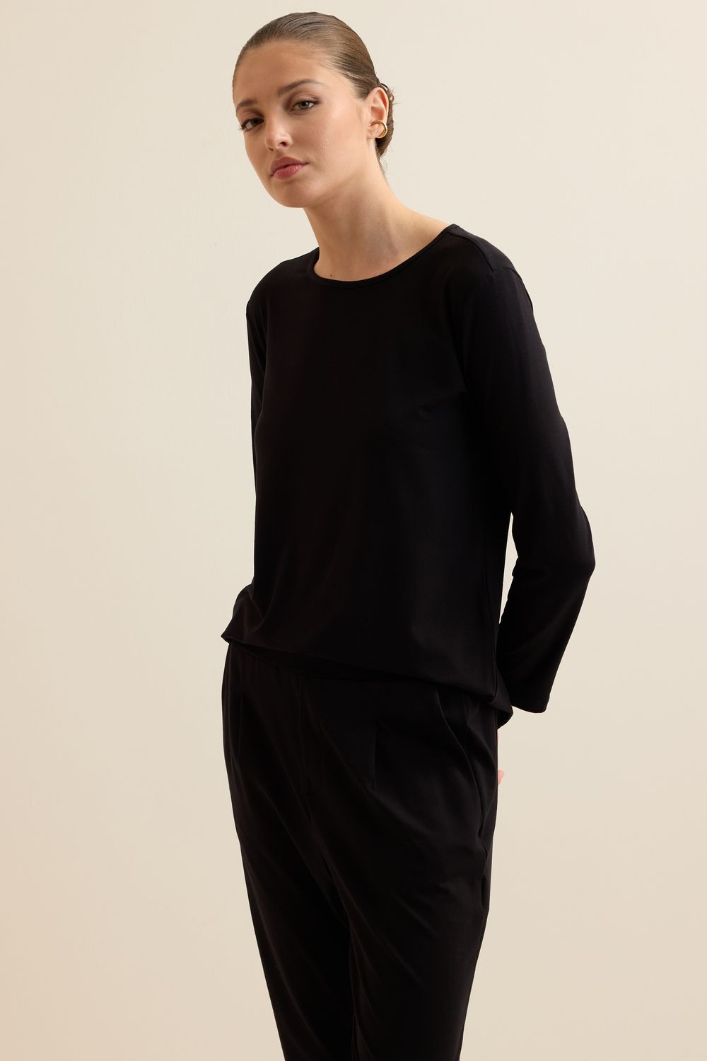 BLUSA MALHA VIS UP BASIC 7/8 - PRETO P - PRETO
