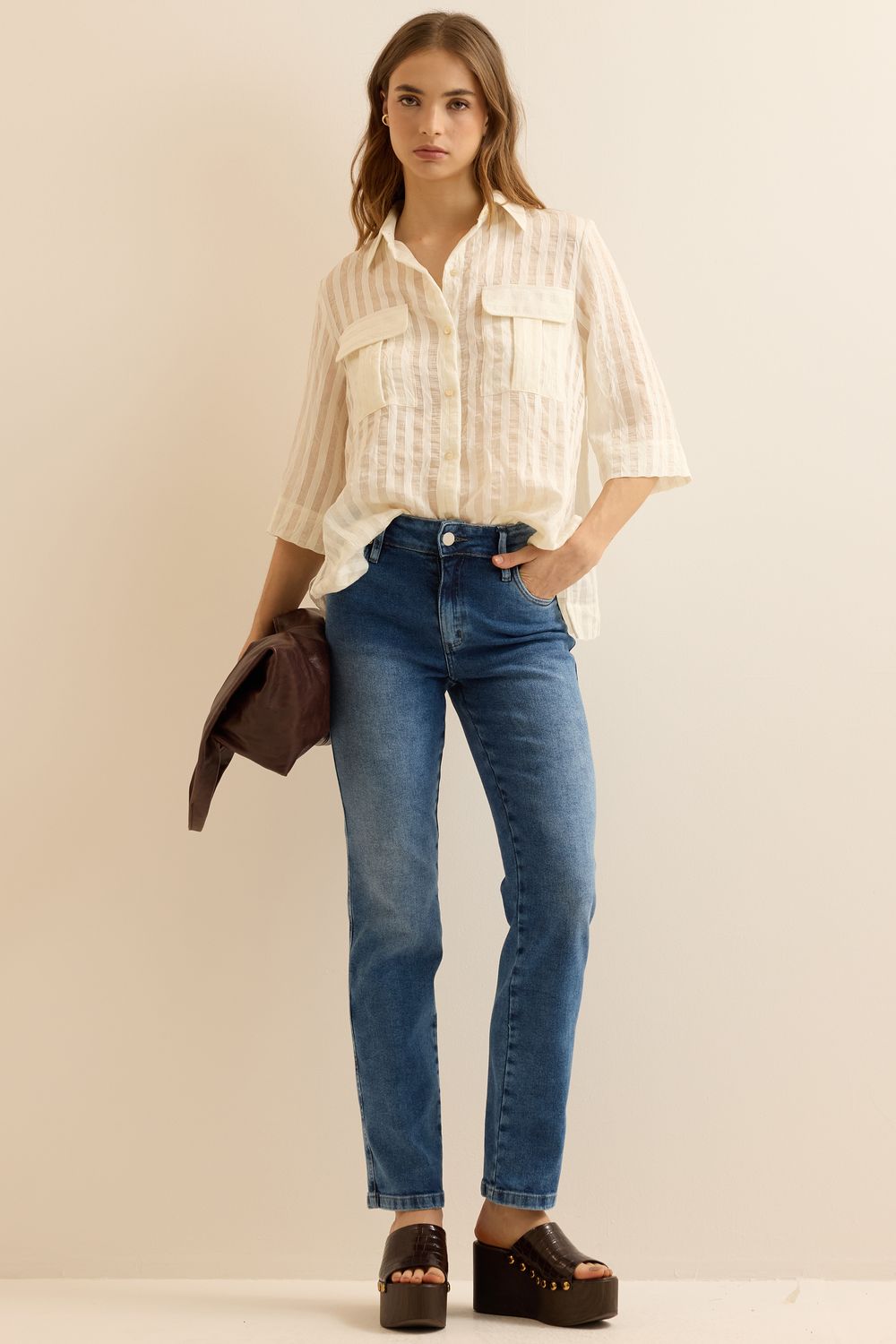 CALÇA JEANS RETA -SD - JEANS CLARO PP - JEANS CLARO CALÇA JEANS RETA -SD - JEANS CLARO PP - JEANS CLARO