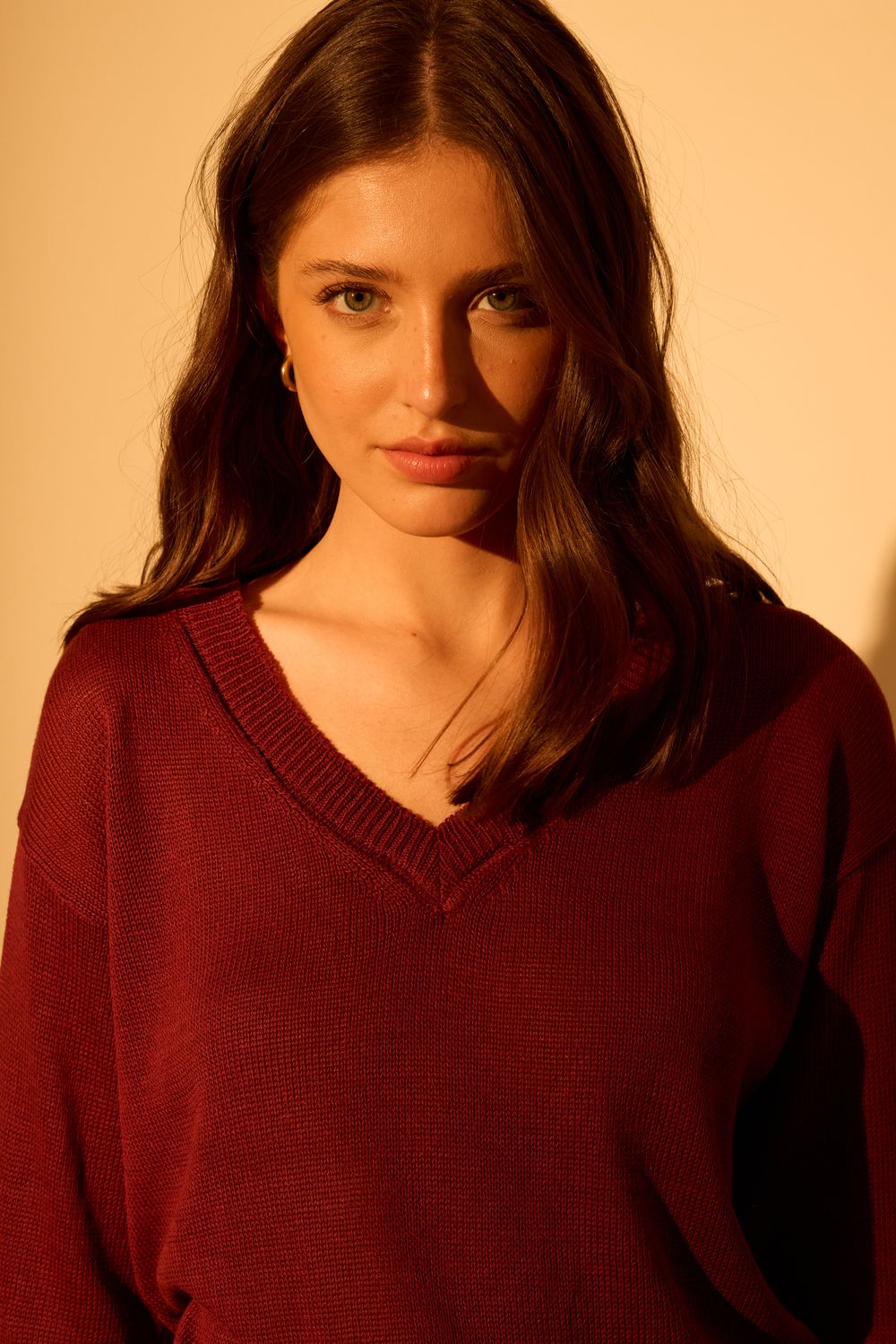 Blusa Tricot V Fine - VINHO P - VINHO