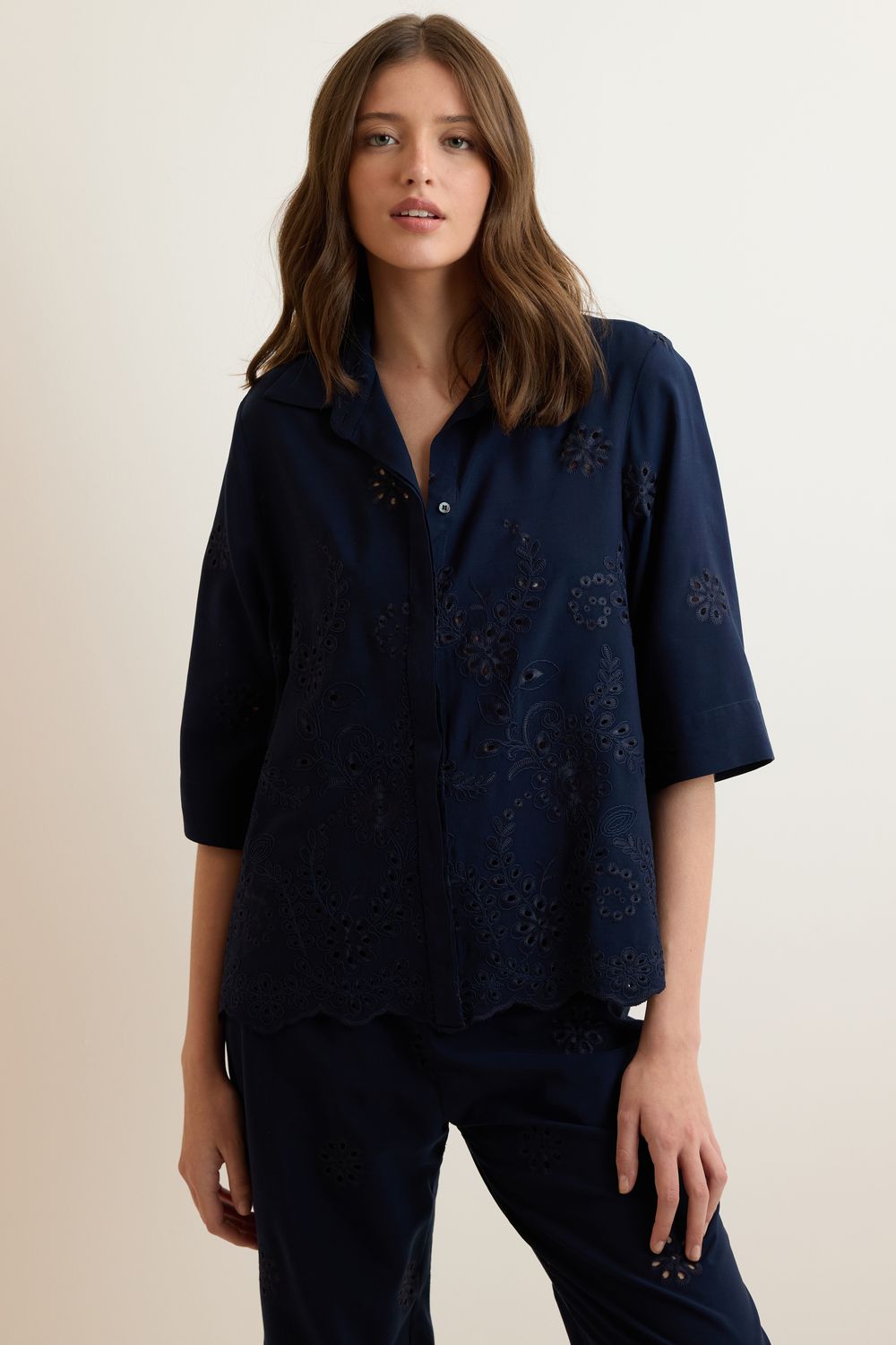 Camisa Laise Barrada - AZUL MARINHO PP - AZUL MARINHO Camisa Laise Barrada - AZUL MARINHO PP - AZUL MARINHO