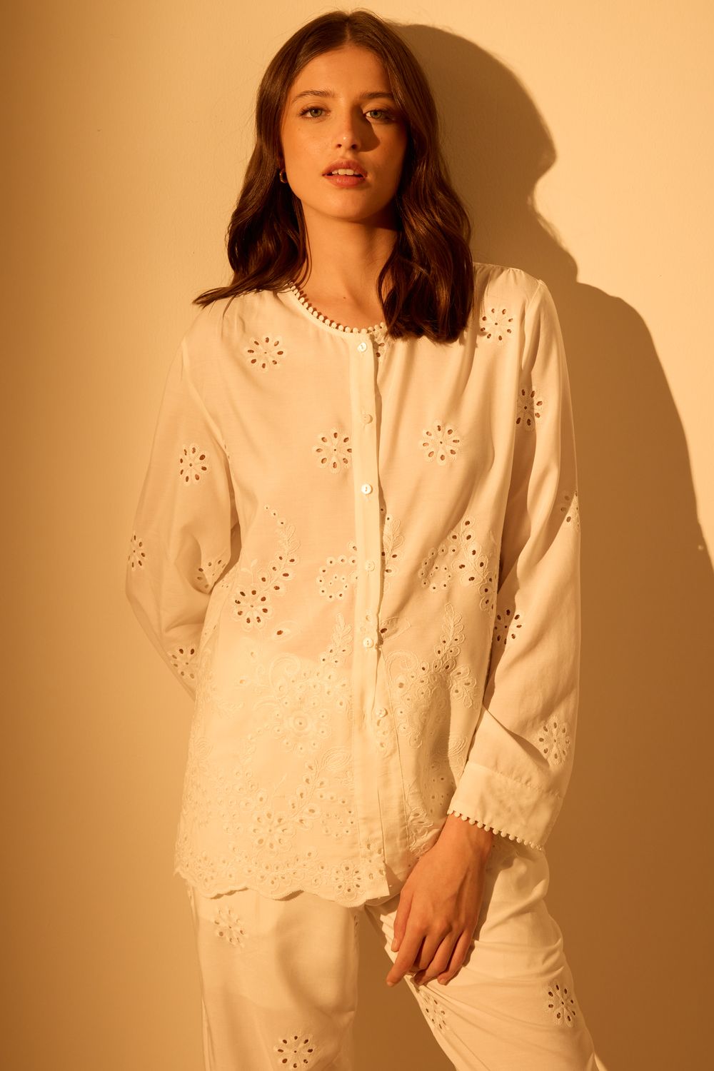 Blusa tunica Laise Barrada - OFF WHITE PP - OFF WHITE Blusa tunica Laise Barrada - OFF WHITE PP - OFF WHITE