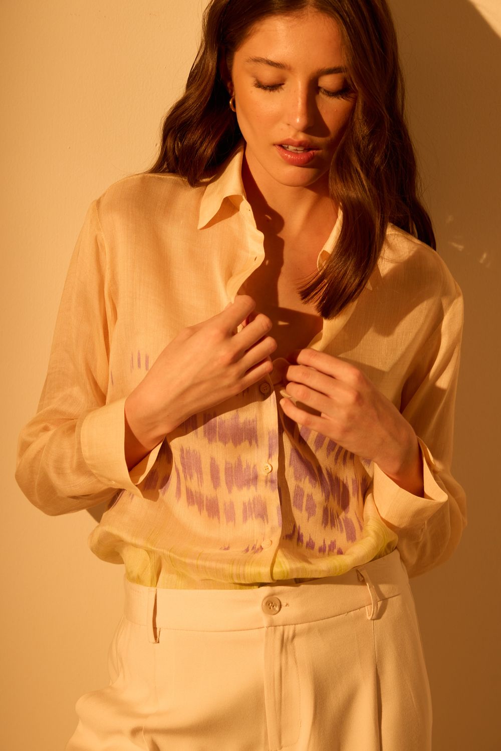 Camisa Tie Dye Barrado Bicolor - VERDE P - VERDE Camisa Tie Dye Barrado Bicolor - VERDE P - VERDE