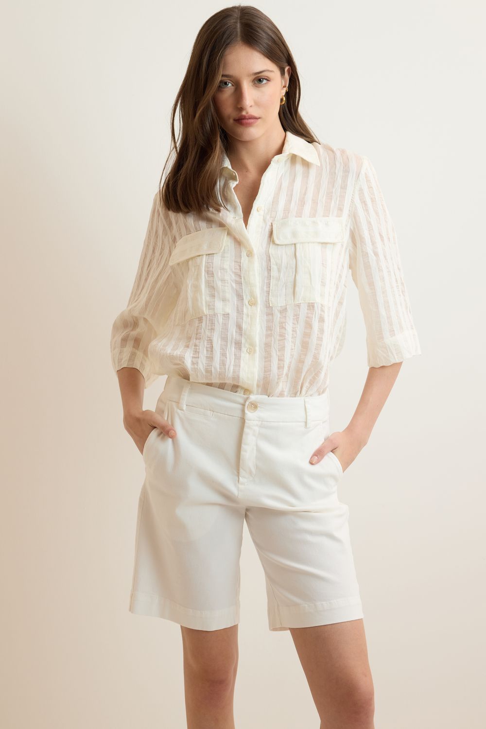 Bermuda Chinos Colour Classic - OFF WHITE GG - OFF WHITE Bermuda Chinos Colour Classic - OFF WHITE GG - OFF WHITE