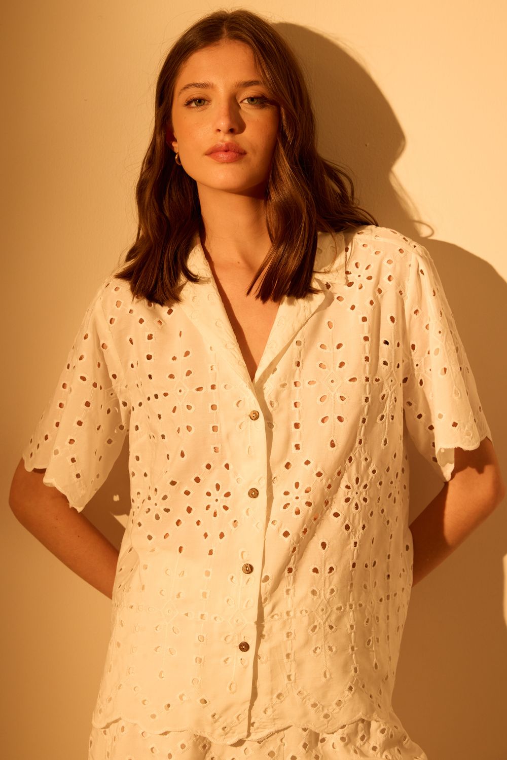 Camisa Laise manga curta - OFF WHITE P - OFF WHITE Camisa Laise manga curta - OFF WHITE P - OFF WHITE