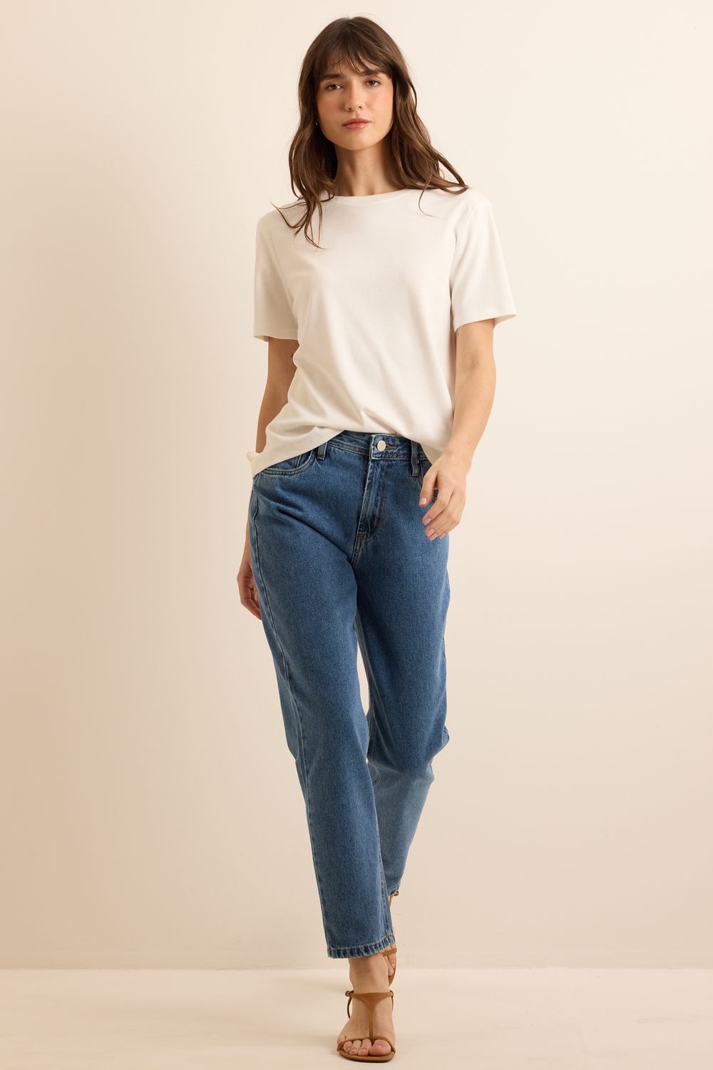 Calça Jeans Mom - JEANS PP - JEANS