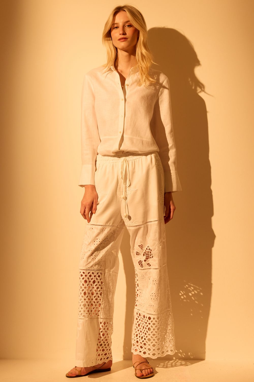 Calça Patchwork Laise - OFF WHITE P - OFF WHITE Calça Patchwork Laise - OFF WHITE P - OFF WHITE