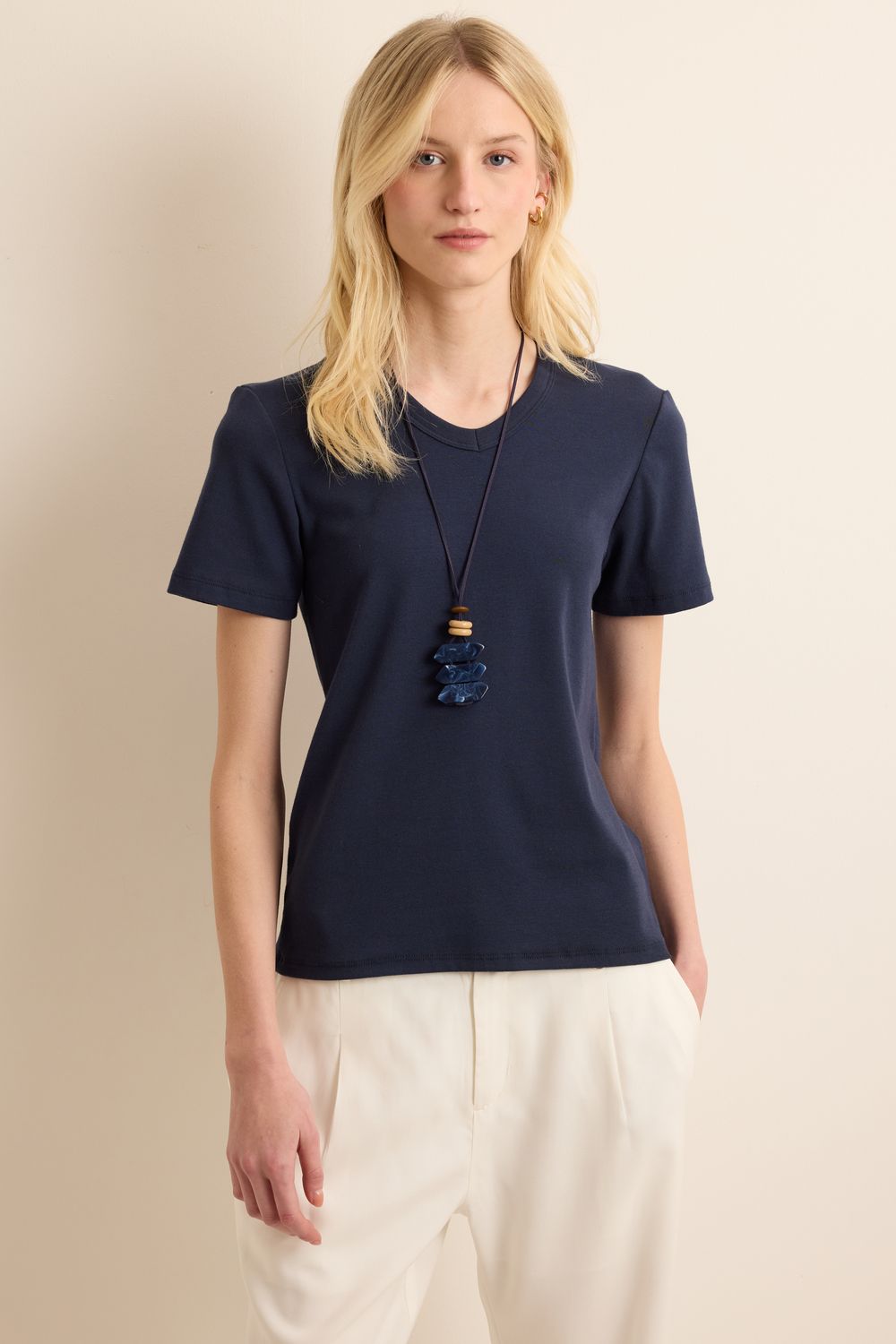 Blusa Malha Ambar V - AZUL MARINHO P - AZUL MARINHO