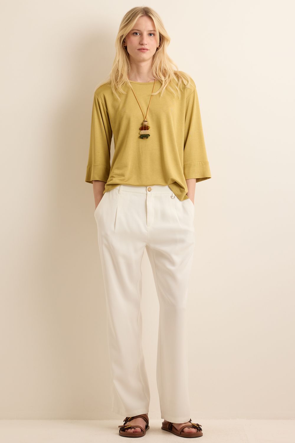 Blusa Malha Sophistique Mnaga Barra - VERDE P - VERDE Blusa Malha Sophistique Mnaga Barra - VERDE P - VERDE