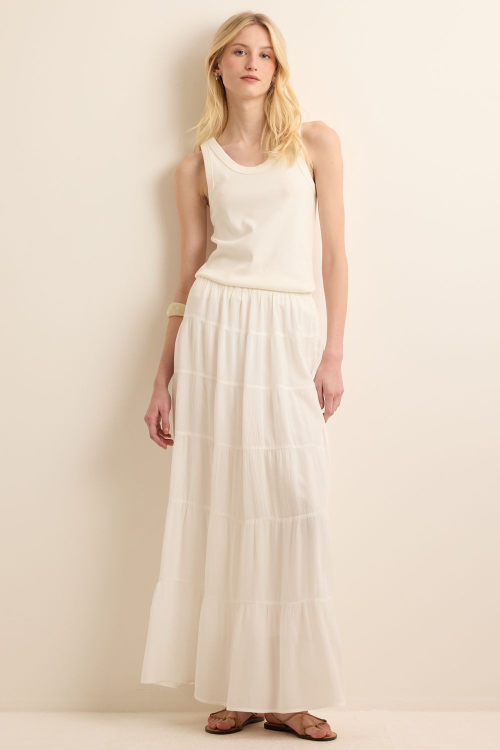 Saia Yuri Babados - OFF WHITE P - OFF WHITE