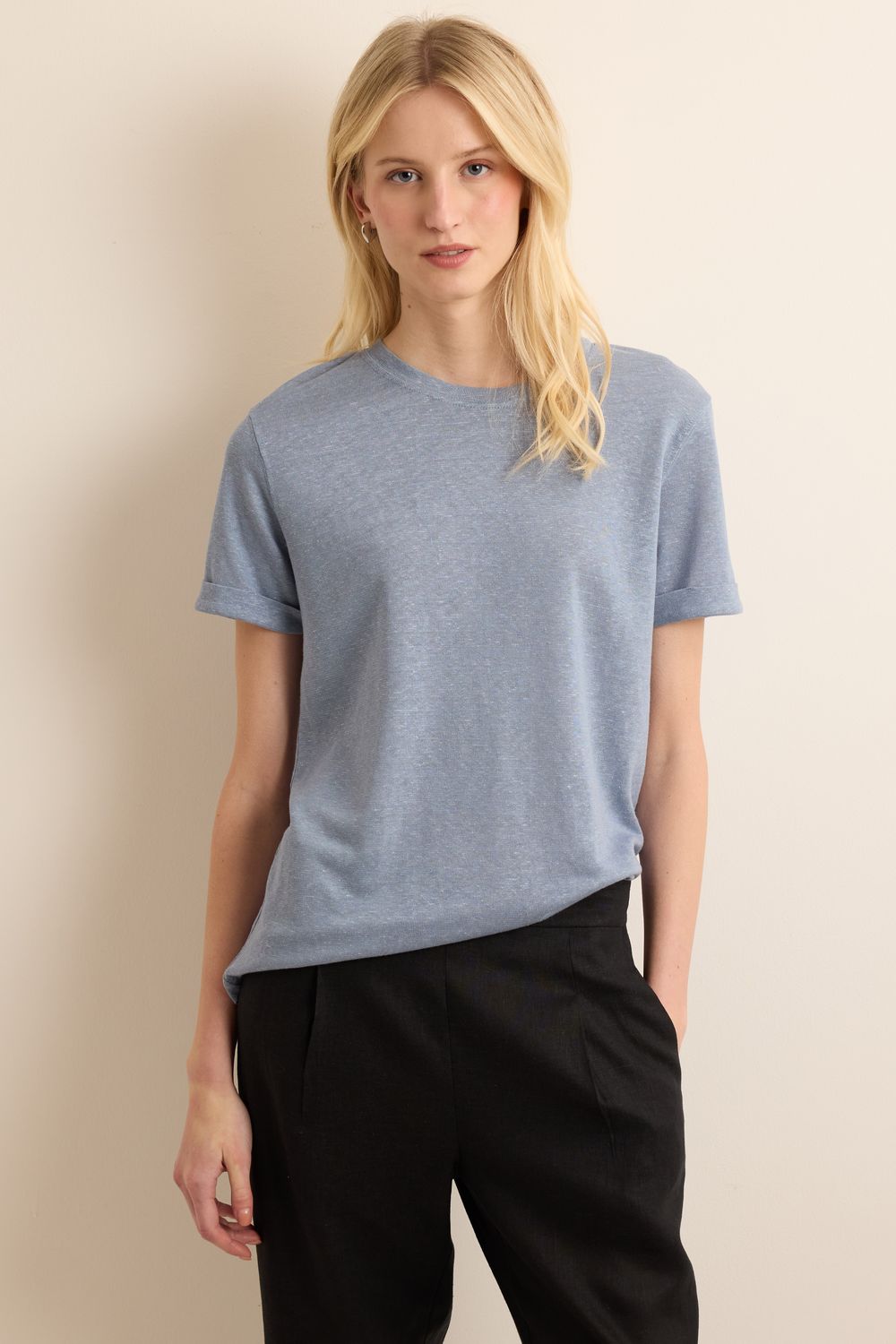 Blusa Malha Linho Marais - AZUL CLARO M - AZUL CLARO