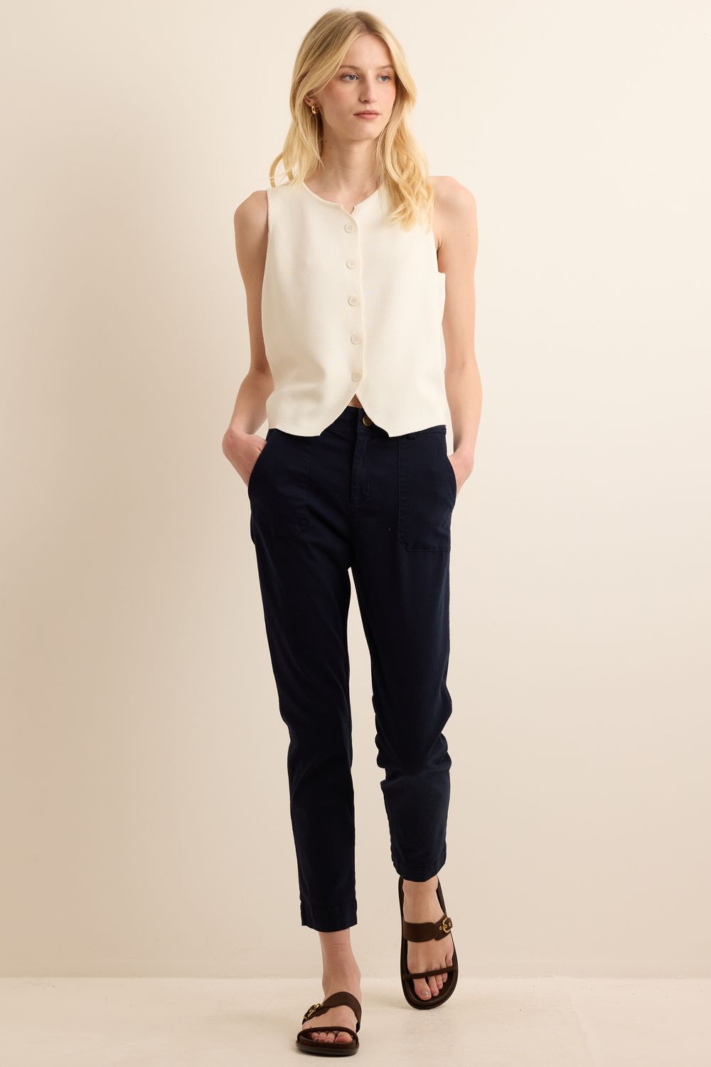 Calça Colour Chinos - AZUL MARINHO P - AZUL MARINHO