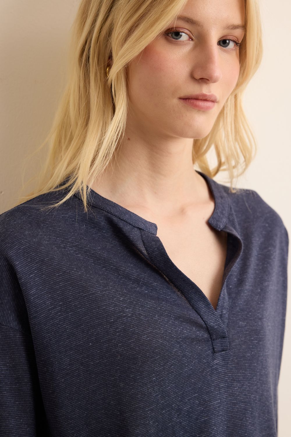 Blusa Malha Linho Pate Summer - AZUL MARINHO P - AZUL MARINHO Blusa Malha Linho Pate Summer - AZUL MARINHO P - AZUL MARINHO