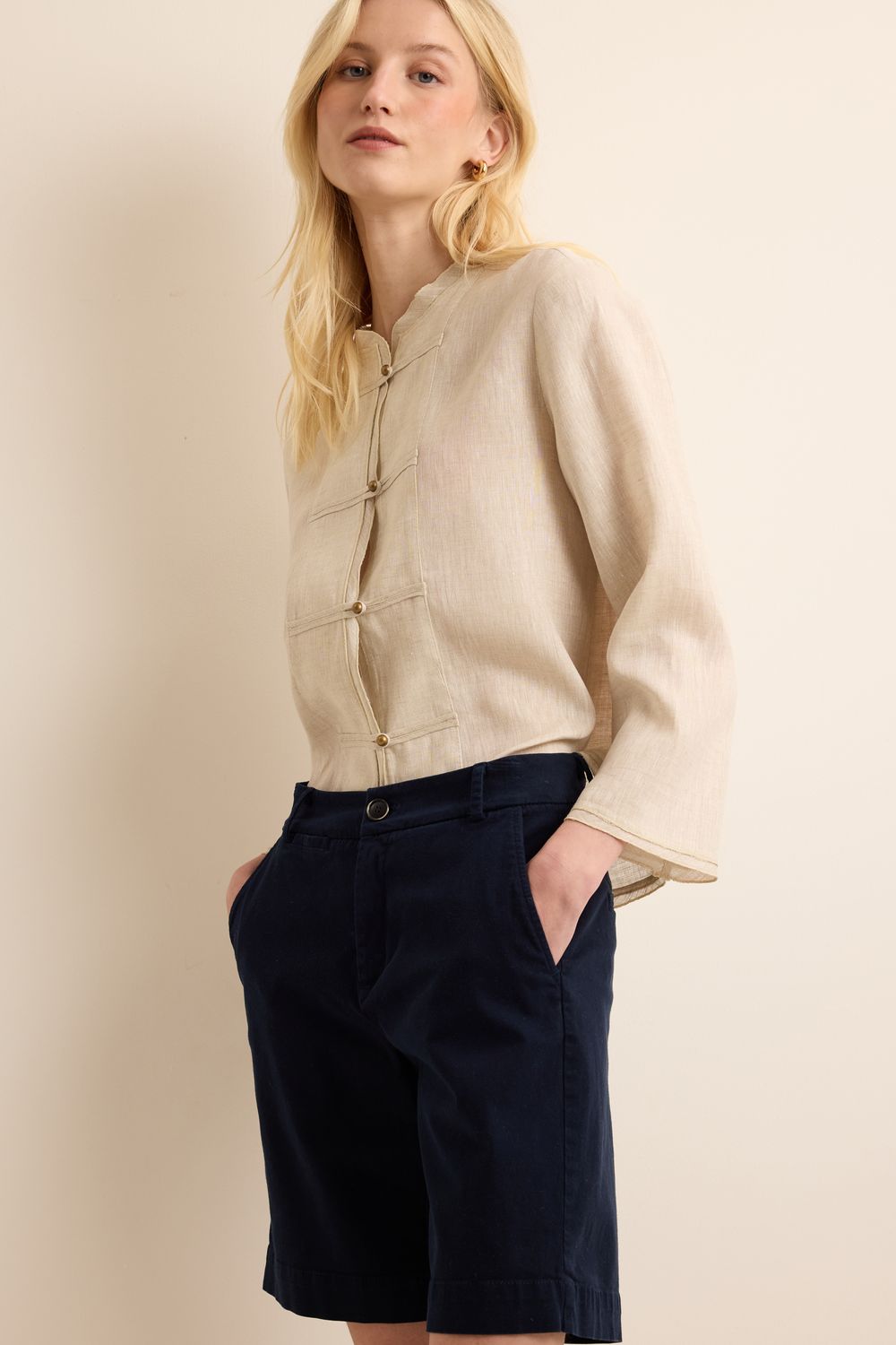 Bermuda Chinos Colour Classic - AZUL MARINHO PP - AZUL MARINHO