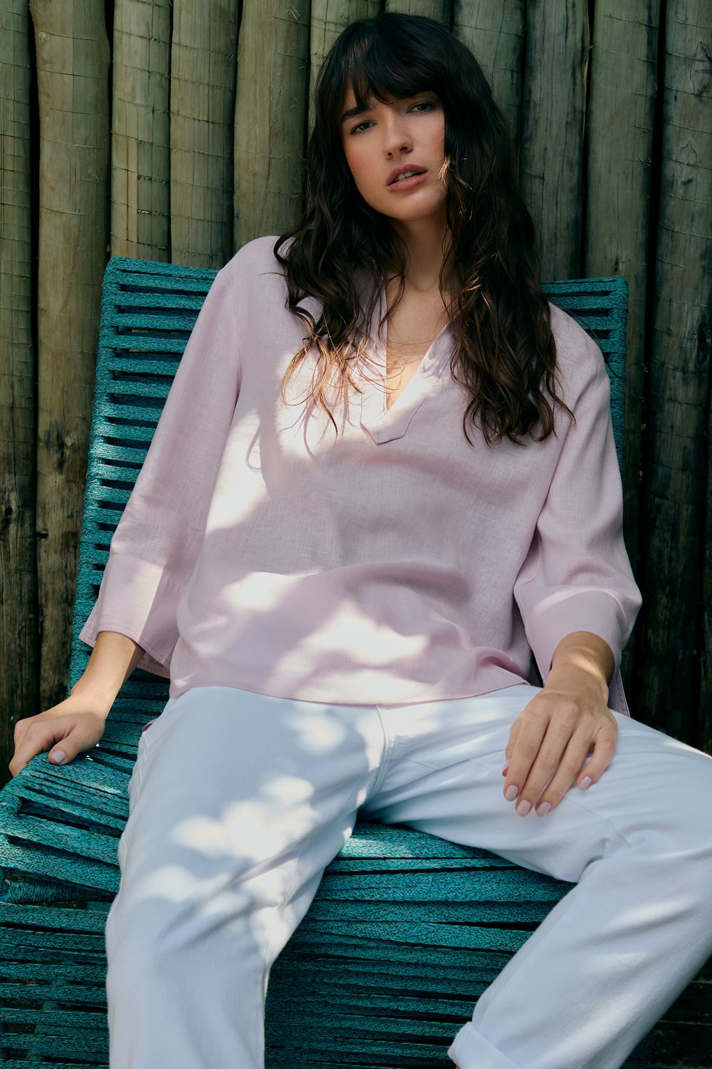 Camisa Com Linho Polo - ROSA PP - ROSA