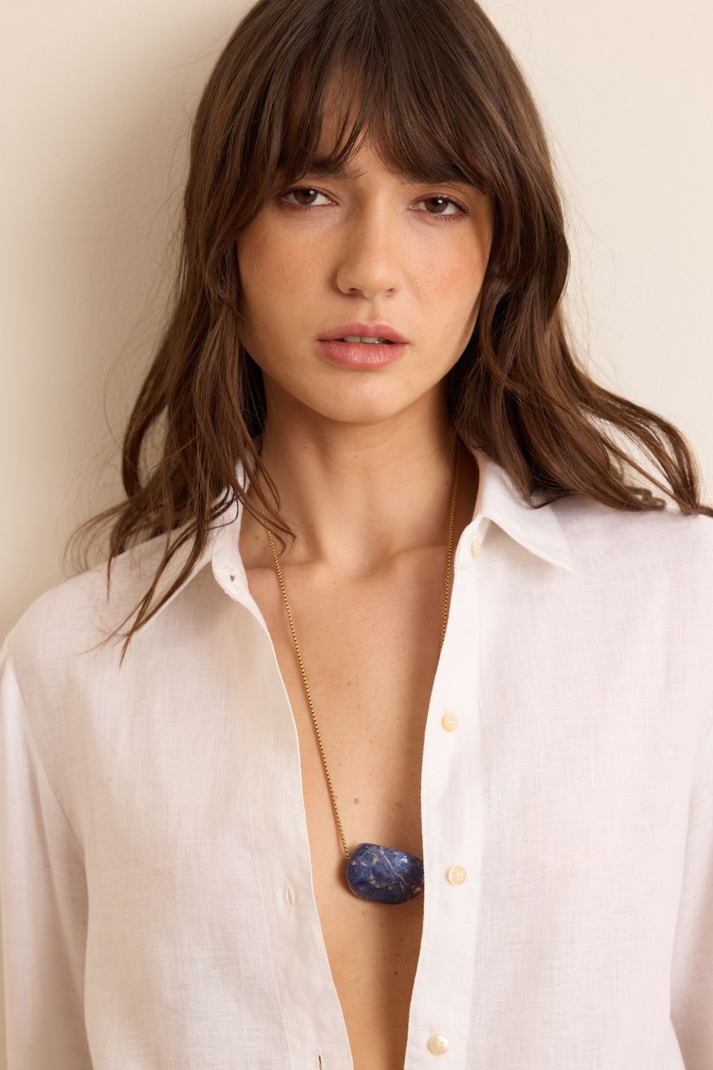 Colar Corrente Pedra Natural - AZUL U - AZUL