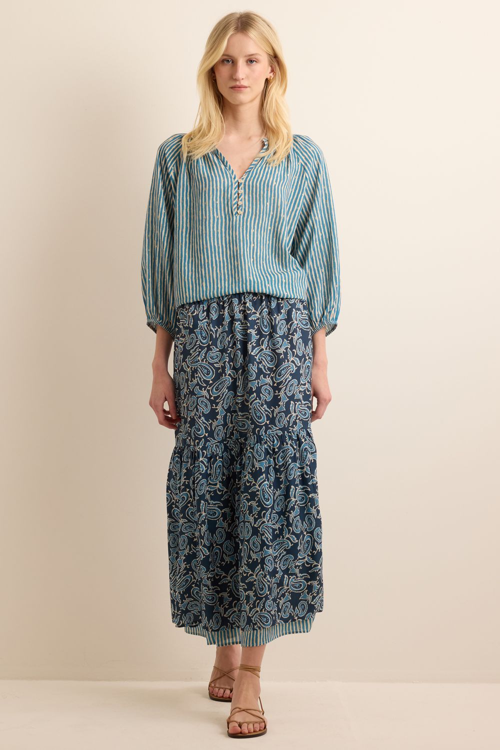 Saia Estampa Lauren - AZUL P - AZUL Saia Estampa Lauren - AZUL P - AZUL