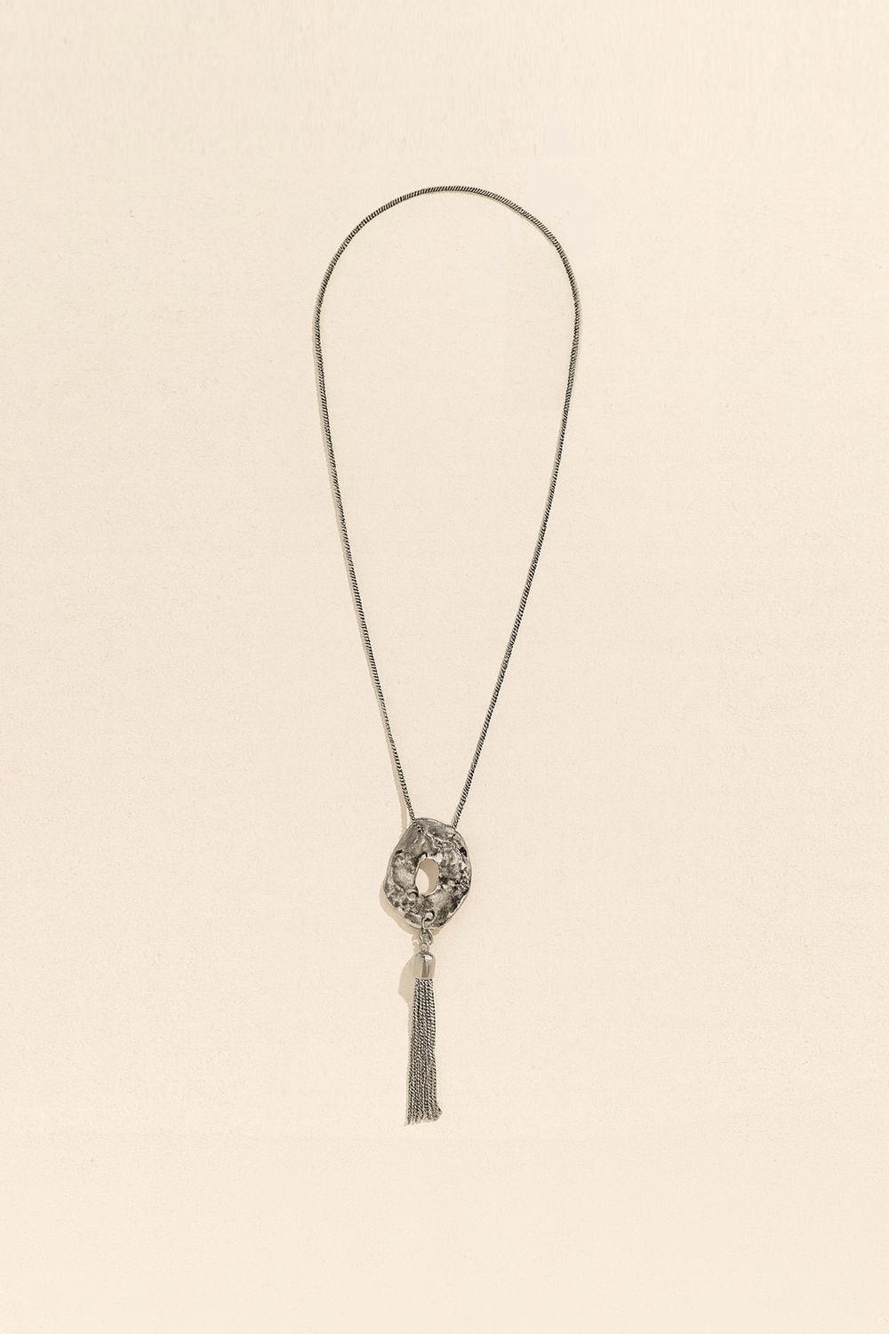 Colar Gravata Martelado - PRATA U - PRATA